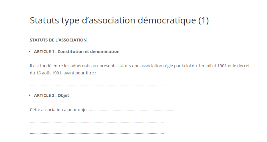 Statuts type d’association démocratique (1)